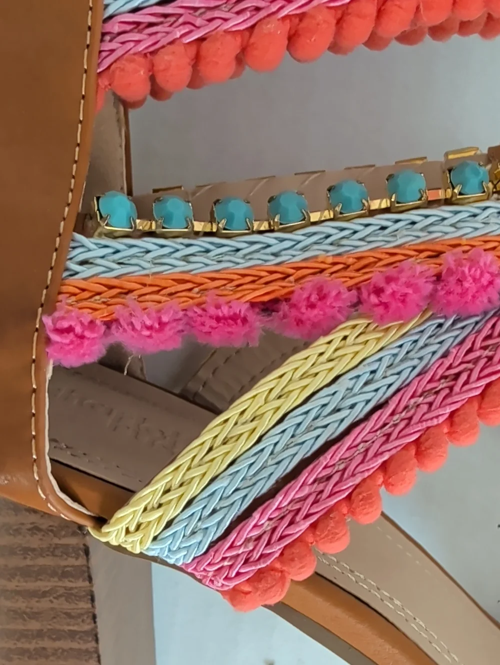 Charlotte Russe Edith-2 Lace-Up Gladiator Sandals 10 Pink Brown Multi